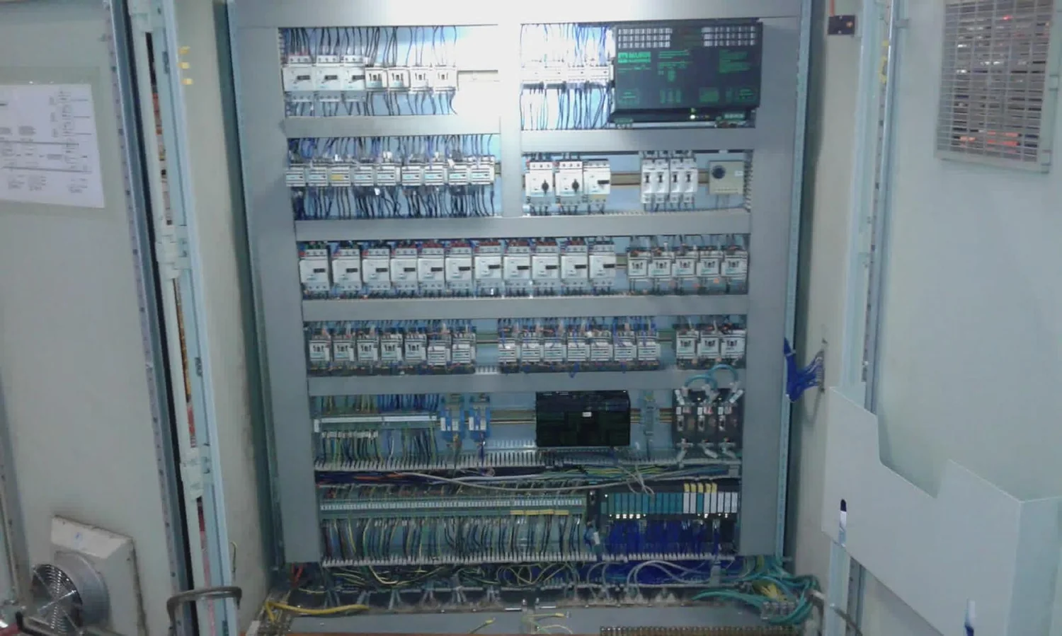 Industrial switchboard prepared for a production installation